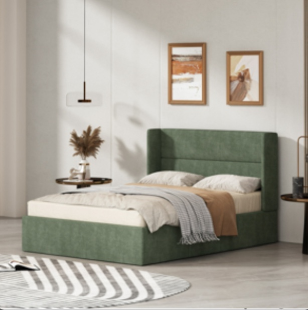 Lift up Storage Bed, Upholstered Platform Bed Frame with Modern Linen Fabric Wingback Headboard, Wood Slats Support, Noiseless, Easy Assembly, No Box Spring Needed, TURTLE(Size unknown)