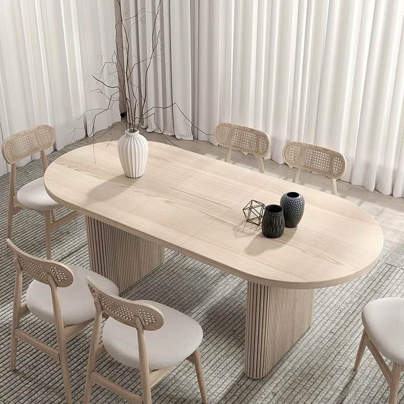 Kristalee Oval Solid Wood Base Dining Table (only top)