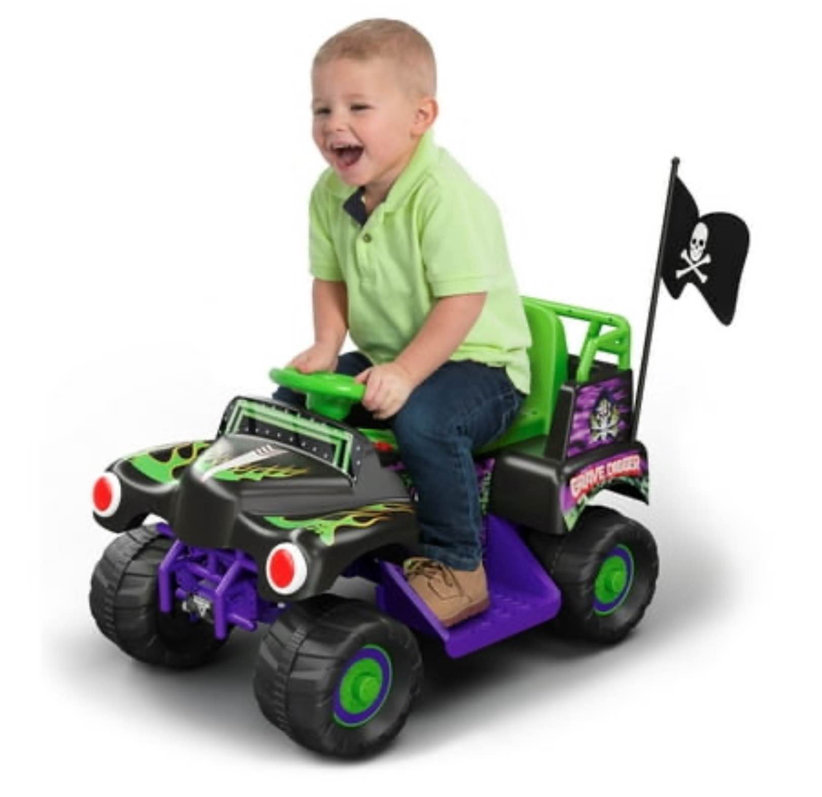 6 Volt Grave Digger Ride on Car Monster Truck Monster Jam Graphics for Boys & Girls 18-36 Months