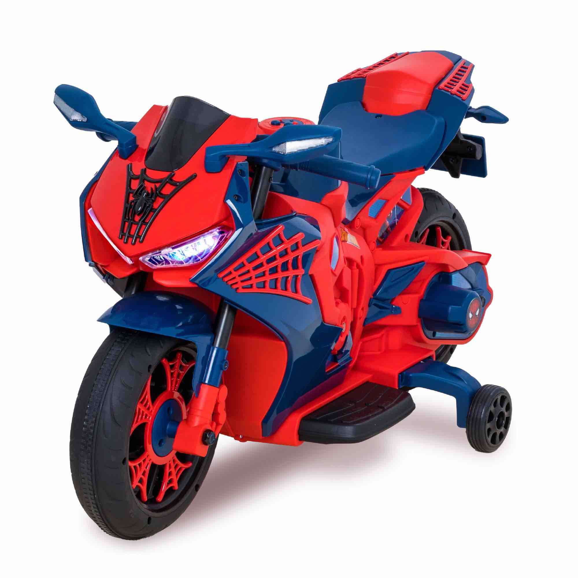 Spiderman 6V Motorcycle Ride on Toy, for Kids, Ages 3+, Rechargeable Battery, up to 65lbs