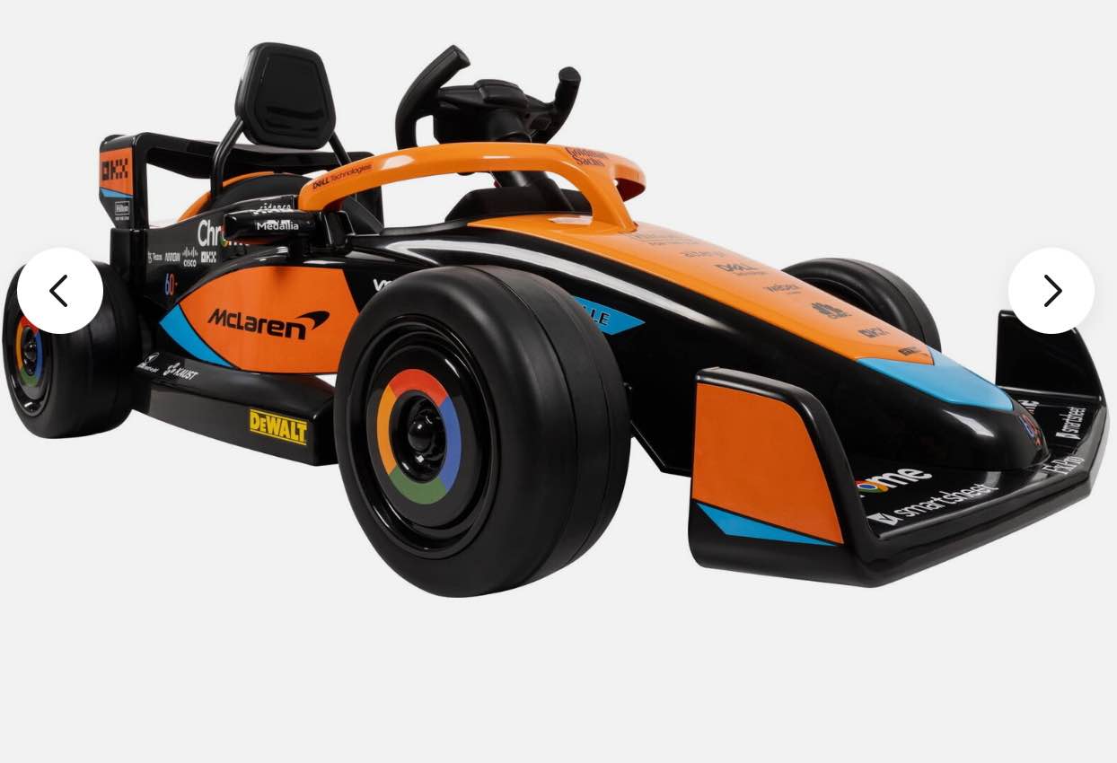 McLaren F1 Race Car 12-volt Battery Ride-in Toy for Kids, with Remote, 5 mph