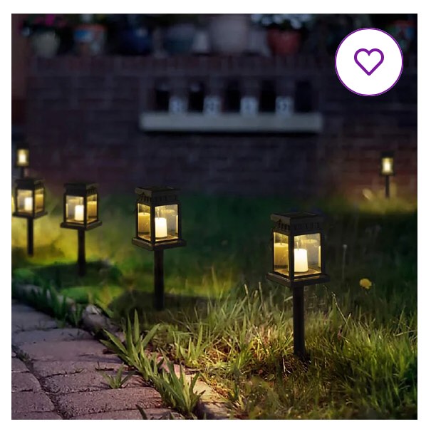 Black Low Voltage Solar Powered Integrated LED Pathway Light Pack (Set of 8)