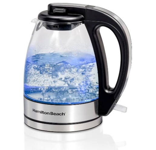 Hamilton Beach - 1L Electric Kettle - Black/Stainless Steel
