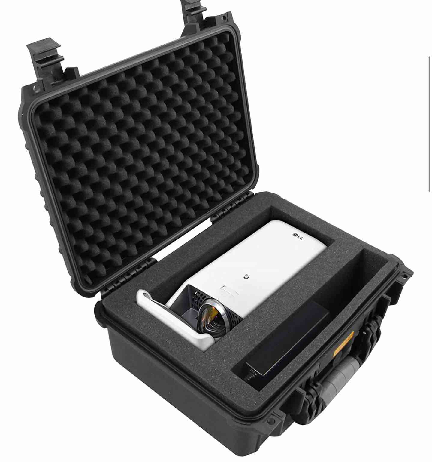 CASEMATIX WATERPROOF SHORT THROW PROJECTOR CARRY CASE FITS LG HF65LA ULTRA SHORT THROW LED HOME THEATER CINEBEAM PROJECTOR AND ACCESSORIES - CASE ONLY