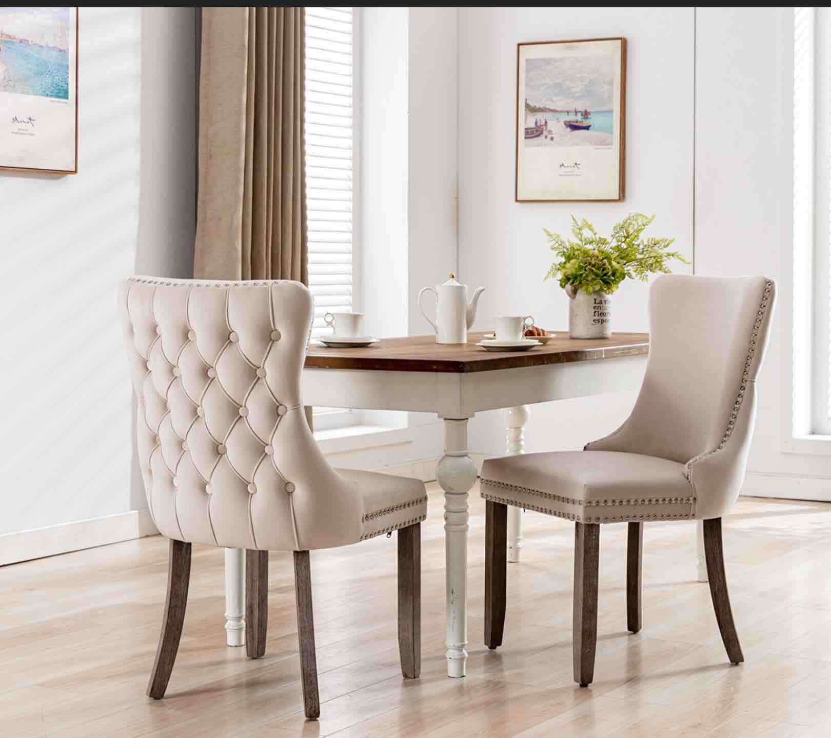 Beige Chair Set of 2