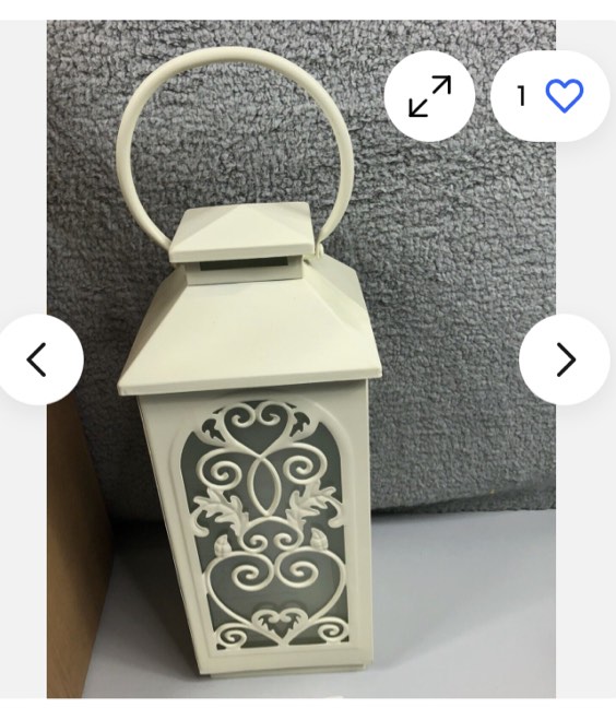 22” Metal Indoor / Outdoor Flickering Flame Lantern by Valerie White Brand New