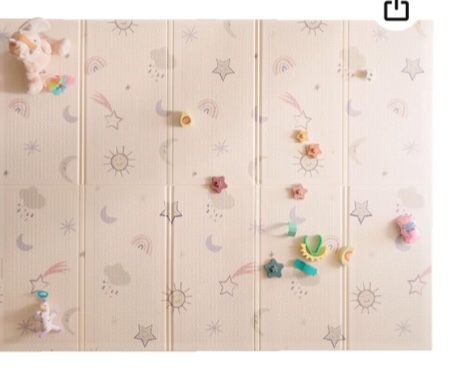Nuby Reversible Baby Floor Mat - Foldable and Lightweight Baby Play Mat for Floor - Easy Storage and Travel - Stars and Sky Visit the Nuby Store