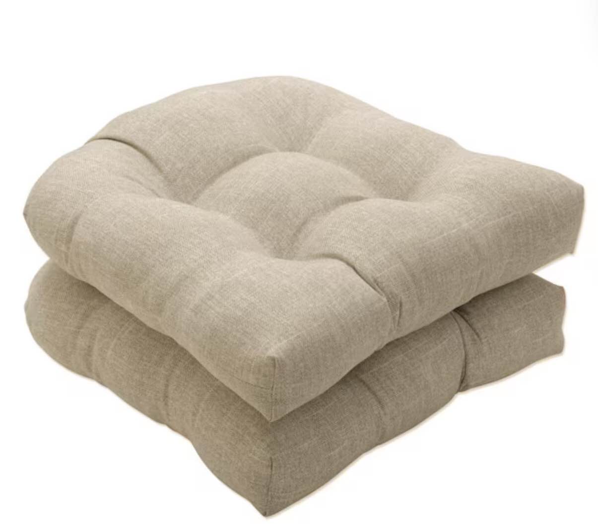 Solid 19 x 19 Outdoor Dining Chair Cushion in Ivory (Set of 2)