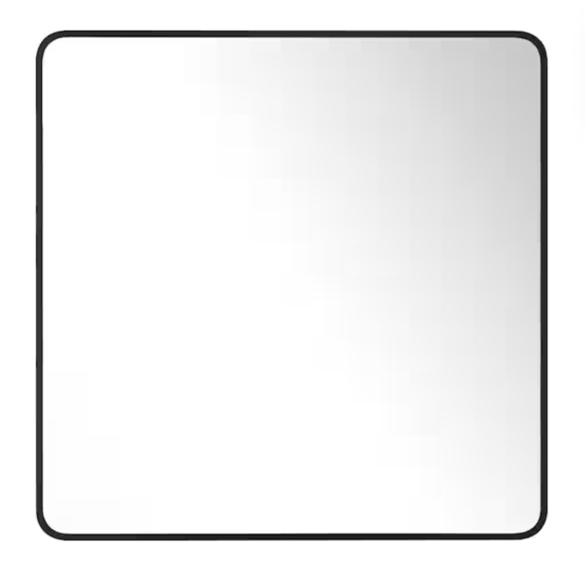 30 in. W x 30 in. H Modern Medium Rounded Square Metal Framed Wall Mounted Bathroom Vanity Mirror in Black