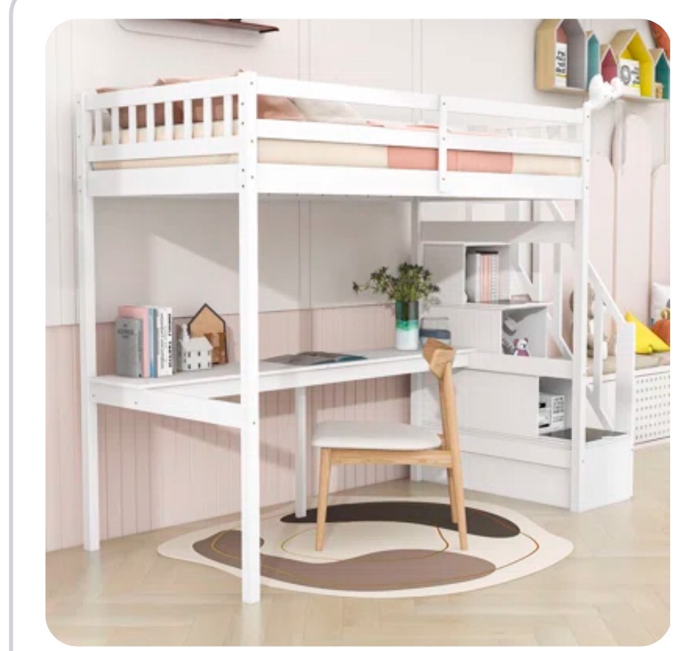  loft  bed with desk and stars ( Incomplete box 1/2) 