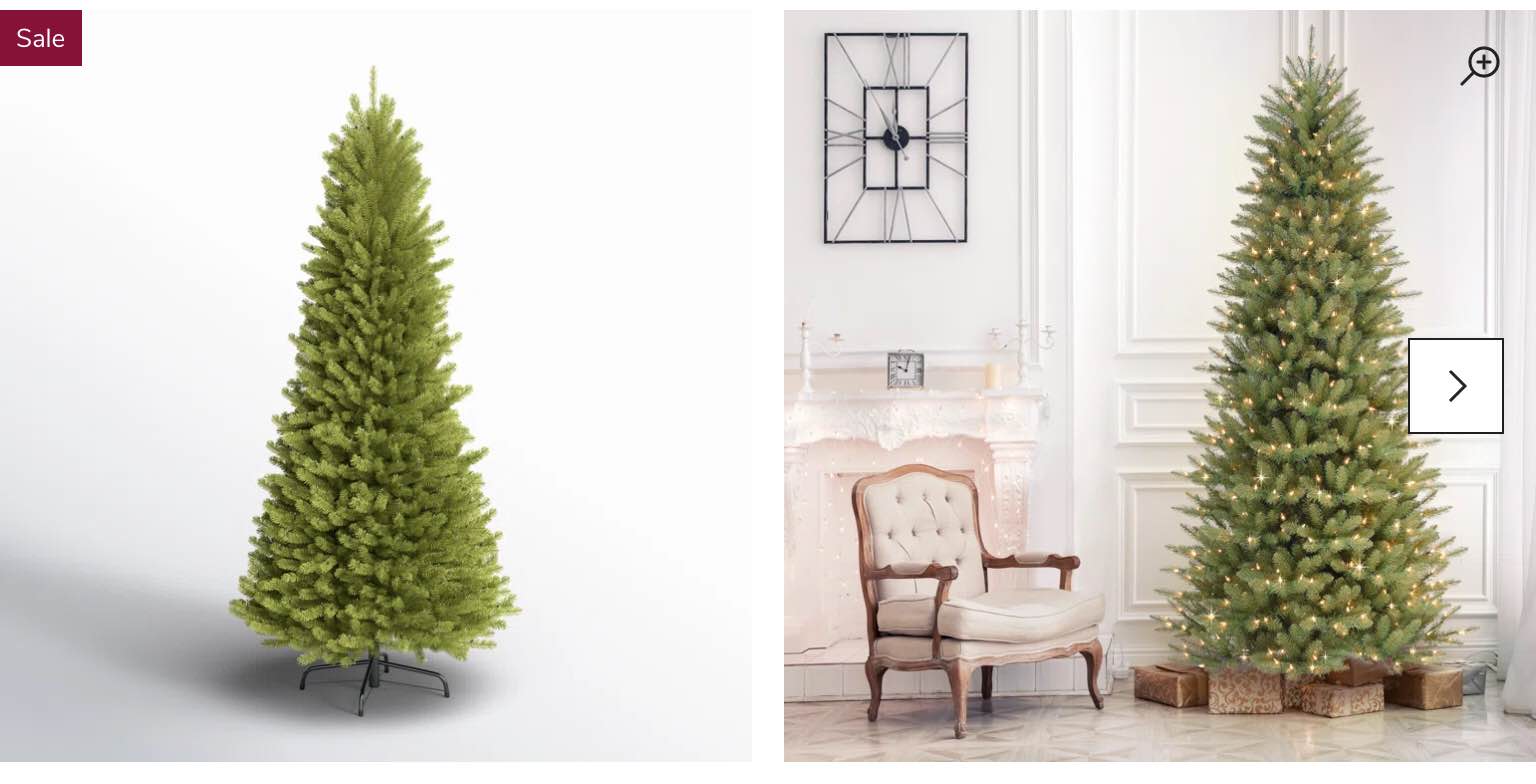 7.5' H Slender Green Realistic Artificial Fir Christmas Tree