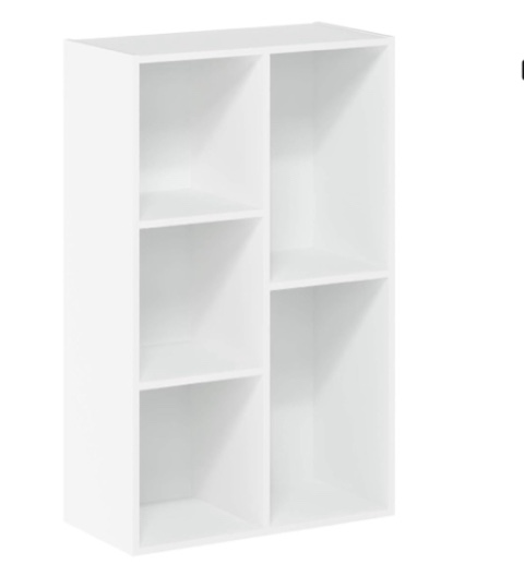 Furinno Luder Bookcase / Book / Storage , 5-Cube, White