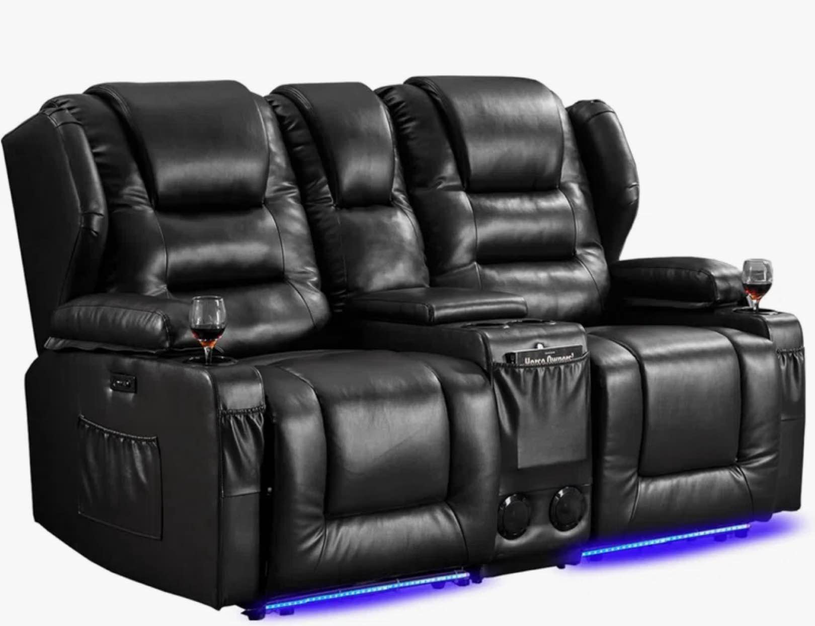 Black Power Reclining Loveseat INCOMPLETE SET 
