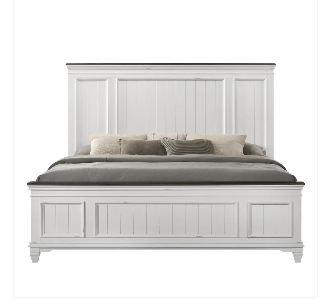 Only Box 1/2 Roundhill Furniture Clelane Shiplap Wood Panel Bed