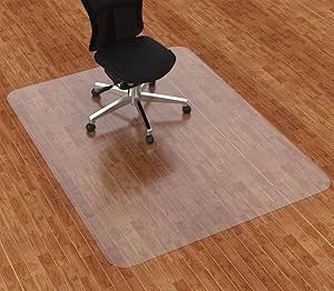 Large Office Chair Mat for Hardwood Floor - 46" x 60" Clear Floor Protector Mat for Office Chair On Hardwood, Easy Glide Desk Chair Mat for Hard Floor, Computer Chair Mat for Home & Office