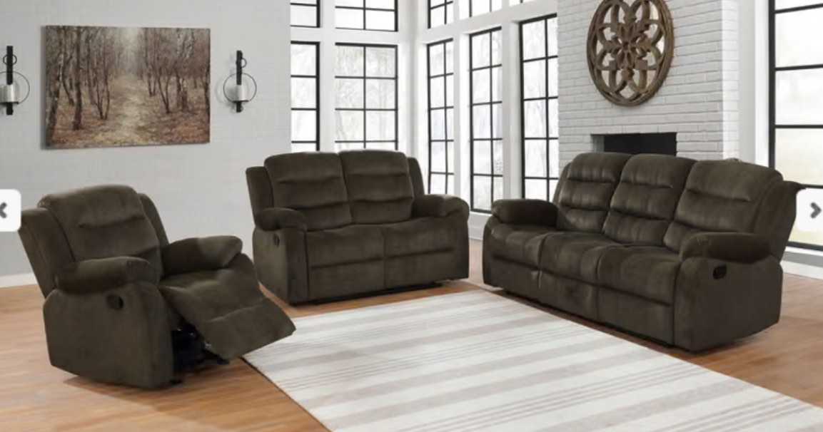 Coaster - Rodman 3-piece Upholstered Reclining Sofa Set Olive Brown(incomplete loveseat only)