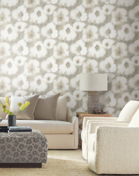 Candice Olson Casual Elegance Blended Floral Wallpaper - Neutral