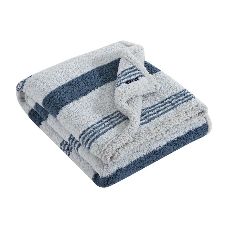 nautica printed faux shearling throw blanket 