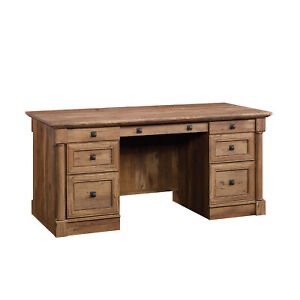 Sauder 420604 Palladia Executive Desk, Vintage Oak Finish(incomplete box b)