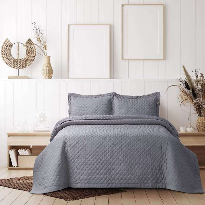 oeko tex grey quilt king size 