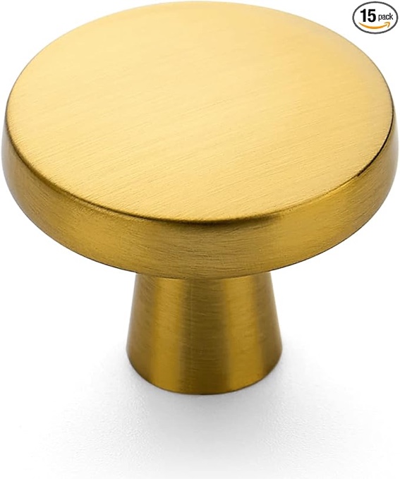 ravinte 15 pack drawer pulls kitchen cabinet solid brushed brass