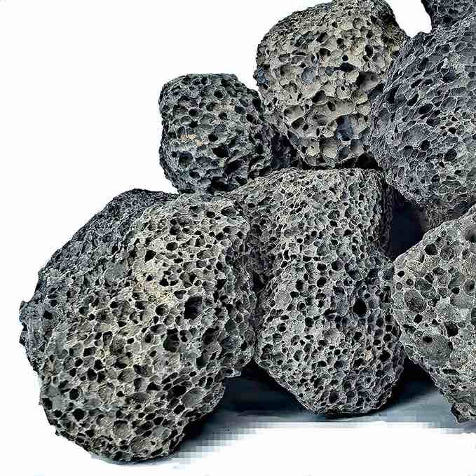 5lb 1.2-2 inch Black Lava Rocks for Indoor Fireplaces, Outdoor Gas Fire Tables, Fire Pits, Garden Landscaping Decoration
