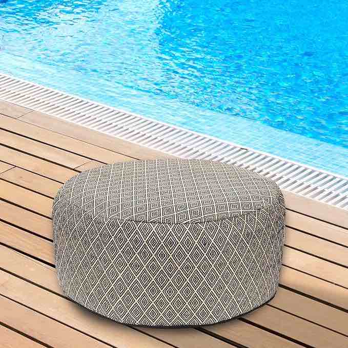 By 10 outdoor indoor pool patio foot wrestle with portable handle round ottoman for patio garden and camping bed living room