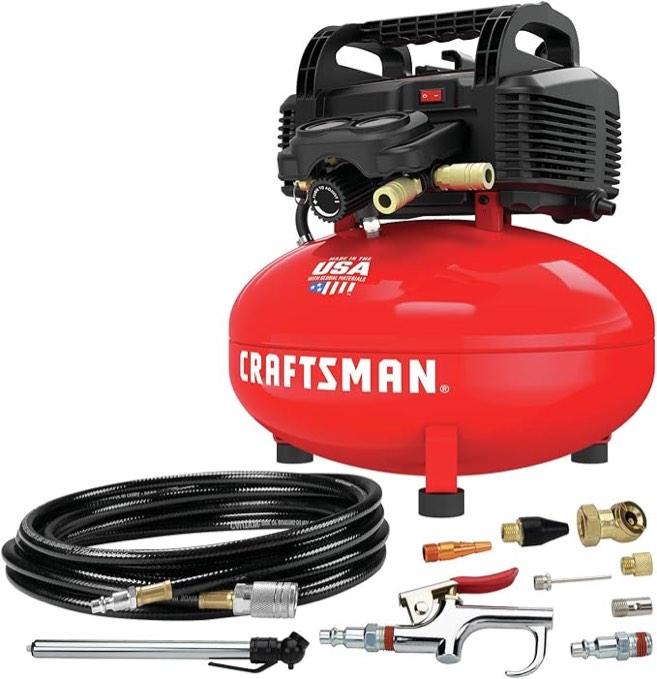 CRAFTSMAN Air Compressor, 6 Gallon, Pancake, Oil-Free with 13 Piece Accessory Kit 