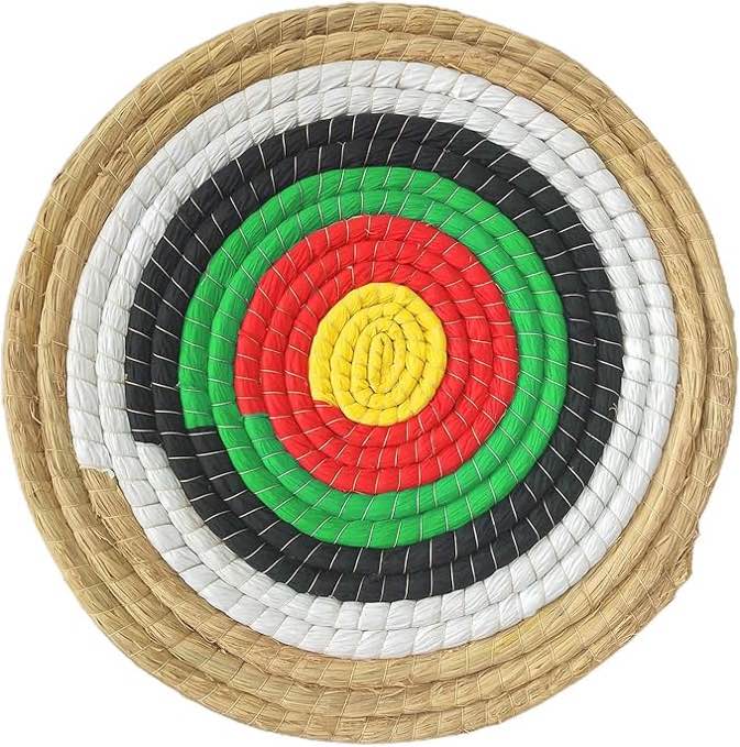 Herbbee Bow Target, Traditional Handmade Arrow Target, Colorful Rope Target, Round Bow Target, Straw Bow Target for Practice Precision Training