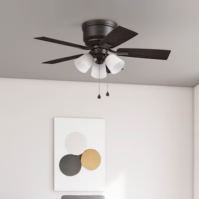 Harbor Breeze Coachman 42-in Bronze with Espresso/Sienna Blades LED Indoor Flush Mount 