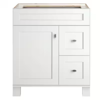 Diamond NOW Palencia 30-in White Bathroom Vanity Base Cabinet without Top