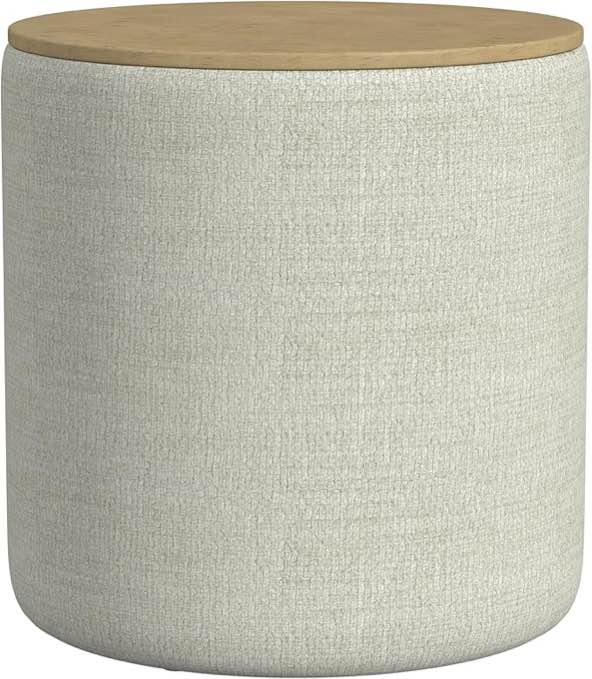 HomePop Storage Ottoman with Wood Top - Light Gray Textured Woven Visit the HomePop Store