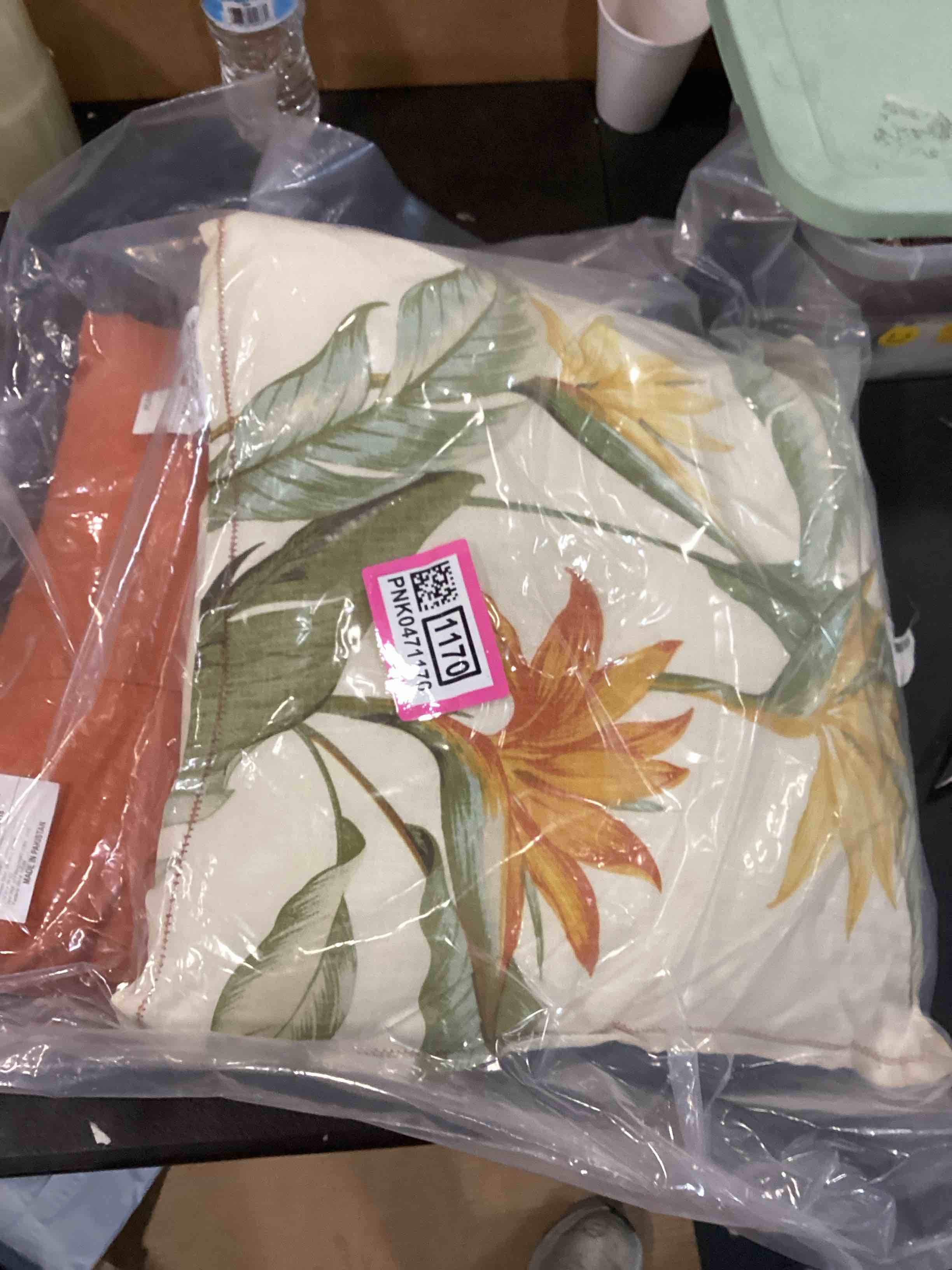 UNIKOME Outdoor Waterproof Pillows Set of 2, Outdoor Decorative Feather Down Throw Pillow Embroidery Printed Floral Decor Pillow Inesrts for Sofa Couch Patio Seat , 18x18 Inch