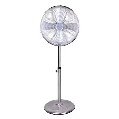 Good Housekeeping All-Metal (92654-BN) Oscillating 16" Retro Dining Conference Room Pedestal Stand Fan (52" Max Height) (Brushed Nickel)