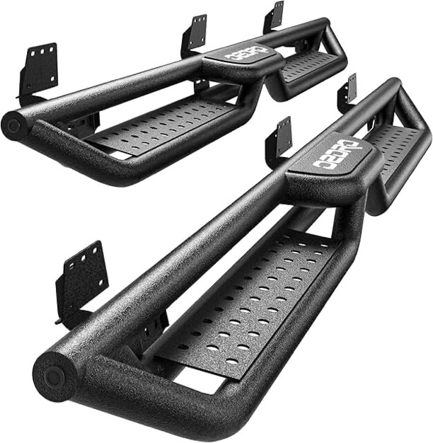OEDRO 6 Inch Running Boards Compatible with 2019-2023 Dodge Ram 1500 Crew Cab New Body, Bolt-on Side Steps Steel Nerf Bar, Two Stairs Design
