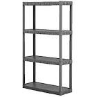 Blue Hawk 52.62-in H x 34.75-in W x 14.63-in D 4-Tier Plastic Freestanding Shelving Unit