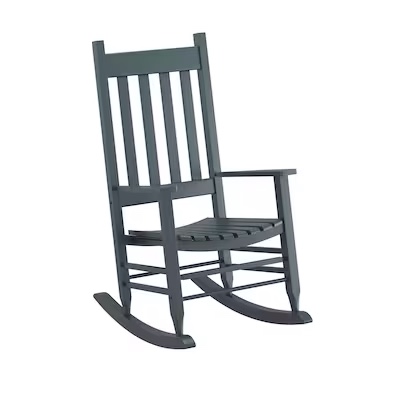Style Selections Gray Finish Solid Wood Construction Rocking Chair with Slat Seat
