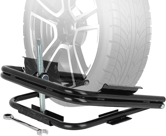 BOYISEN Camper Leveler - Light Trailer Tire Leveler Camper Leveling System with Ratchet Wrench, Anti-Slip Swivel Tire Cradle Plates Fits 13in 14in 15in Wheel Size, Support 3,000-3,500 LBS