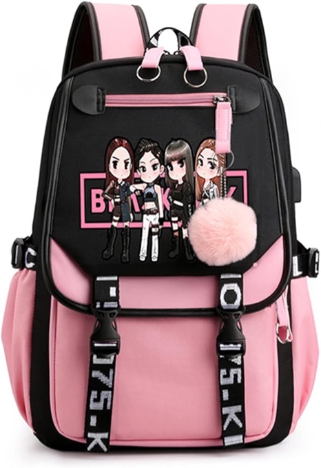 Kpop Backpack Lisa Rose JISOO Jennie Shouler Bag Messenger Bag Fashion USB Charging Backpack 