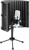 Neewer Table Microphone Insulation Windshield with Tripod, Sound Absorber Foam for Recordings (Microphone Holder and Shock Mount Not Included)