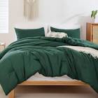ROSGONIA Emerald Green Comforter Set Queen- 3pcs (1 Comforter & 2 Pillowcases) Dark Green Queen Comforter Set for Women and Men- Reversible Soft Warm Lightweight Microfiber Comforter for All Season