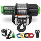 STEGODON New 4500 lb. Load Capacity Electric Winch,12V Steel Cable Winch with Wireless Handheld Remote and Wired Handle, IP67 Waterproof Electric Winch with 4-Way Roller Fairlead