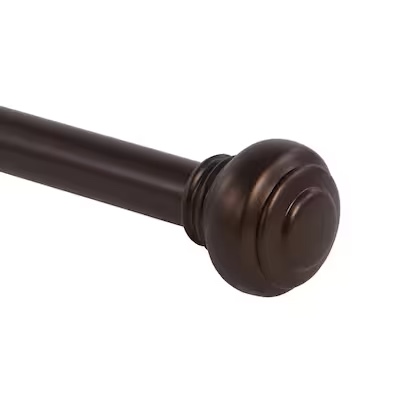 allen + roth 72-in to 144-in Oil Rubbed Bronze Steel Single Curtain Rod with Finials Item #1218932 | Model #30834ZORB