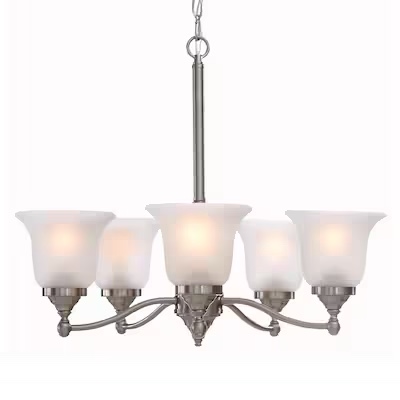 Project Source Roseall 5-Light Brushed Nickel Traditional Chandelier Item #759873 | Model #FD15-093