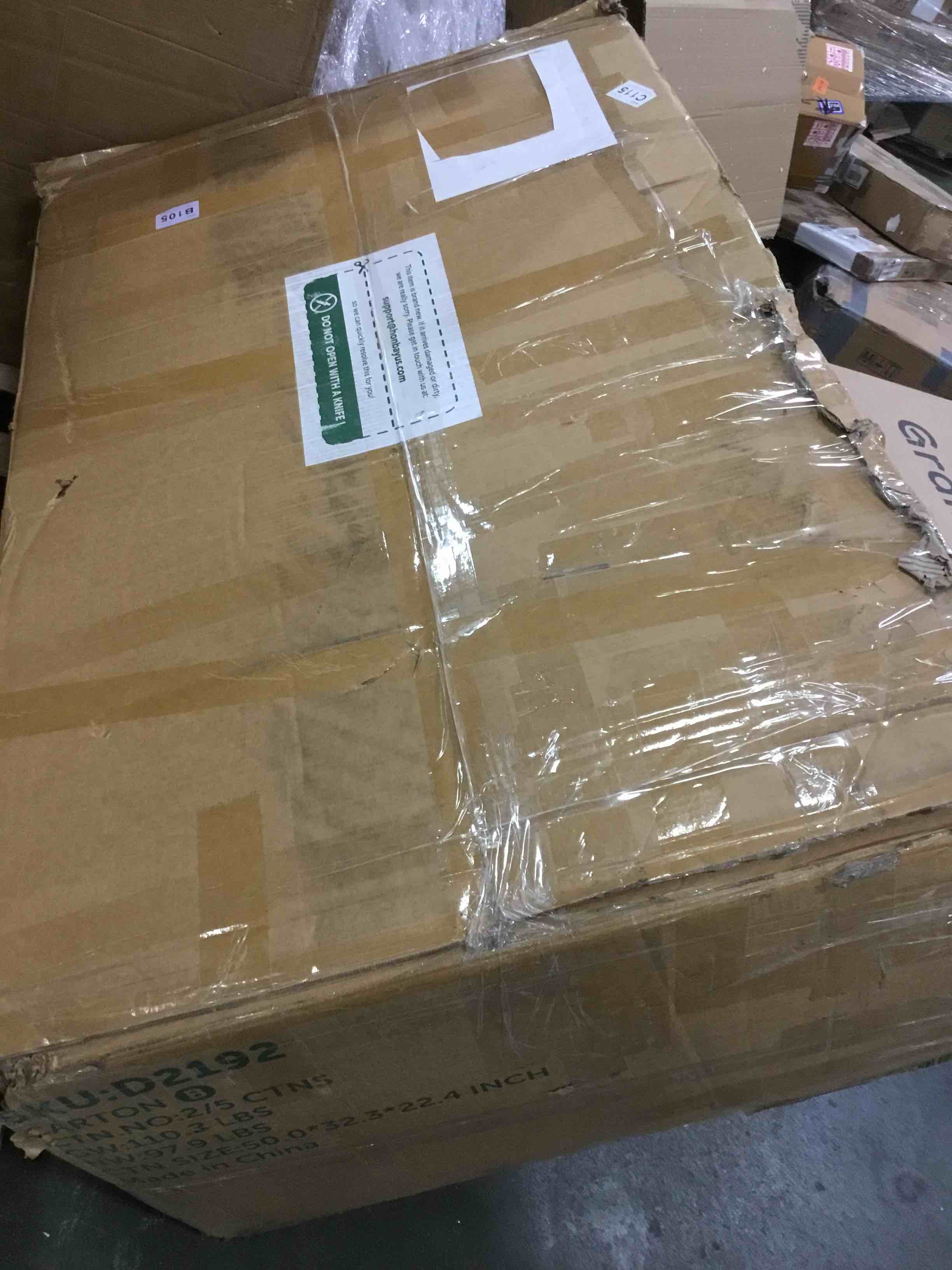 Carton B: Long Seat Frame & Long Back Frame & Bed Frame & Back Cushions Light Gray king box 2 of 5 