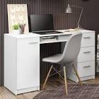 Computer Desk with 3 Drawers, 1 Door and 1 Storage Shelf