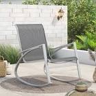 Cand Textilene Upholstered Outdoor Rocker Chair with Metal Frame