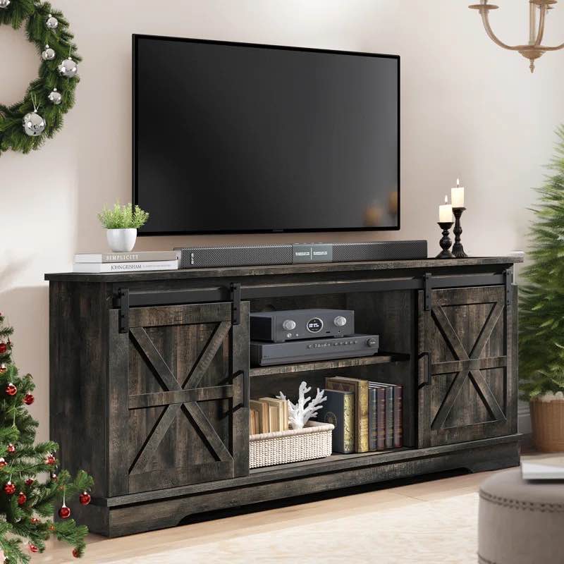 Enzo Farm House Slide Door TV Stand for TVs up to 65" for Living Room