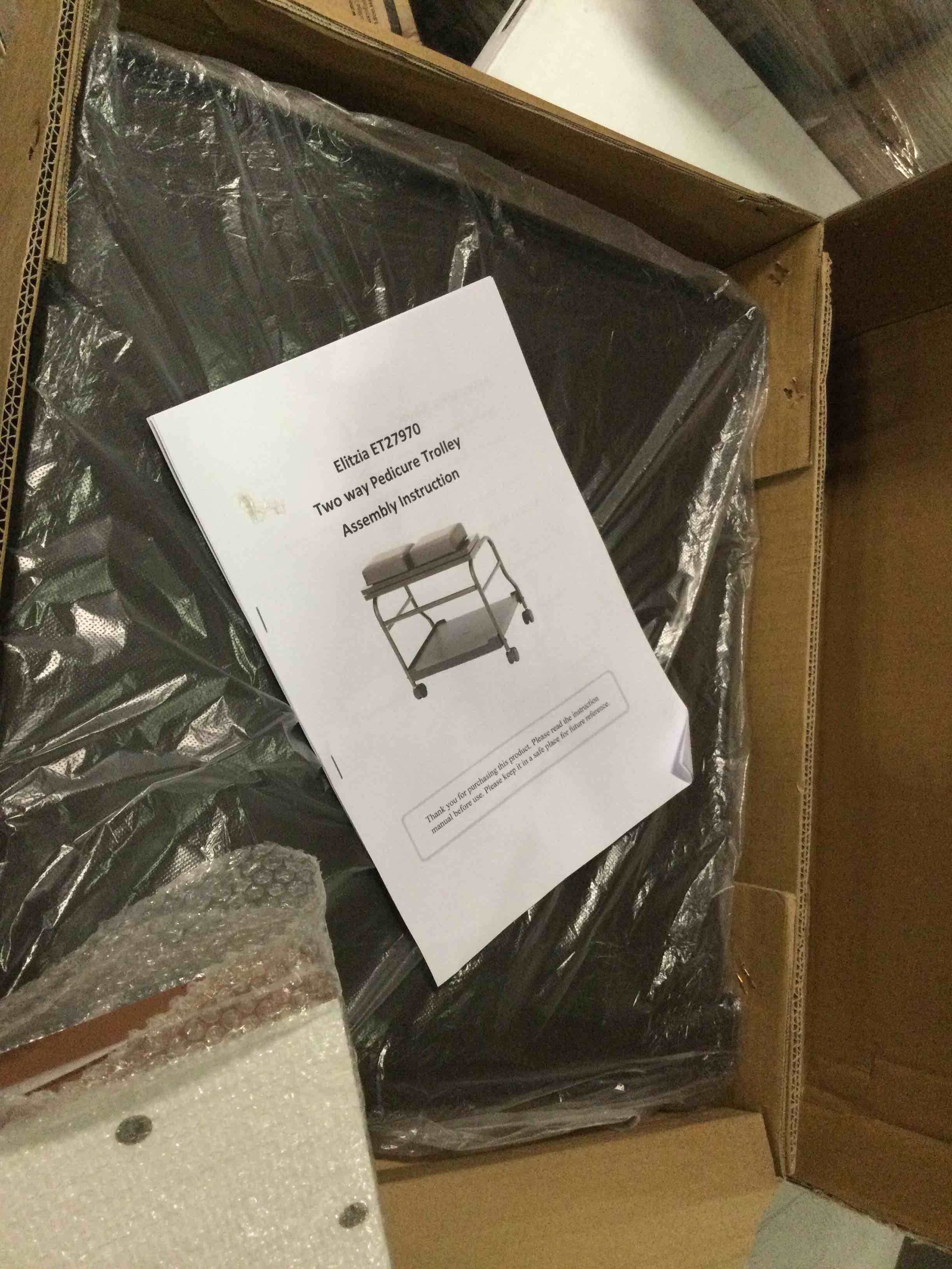 Beauty Salon Nail Or Foot Bath Spa Portable Esthetician Trolley Cart For Foot Rest Pedicure Manicure Funiture Massage Table Salon Supplies 2 Way Use 2 Color Option Elitzia (Dark Brown)