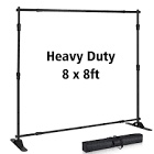 Banner Stand Backdrop - Banner Holder with Adjustable Poster Stand & Retractable Height Up to 5x7 - 8x10 ft Adjustable Telescopic Display Stand for Trade Show, Photo Booth, Wall Exhibitor Background